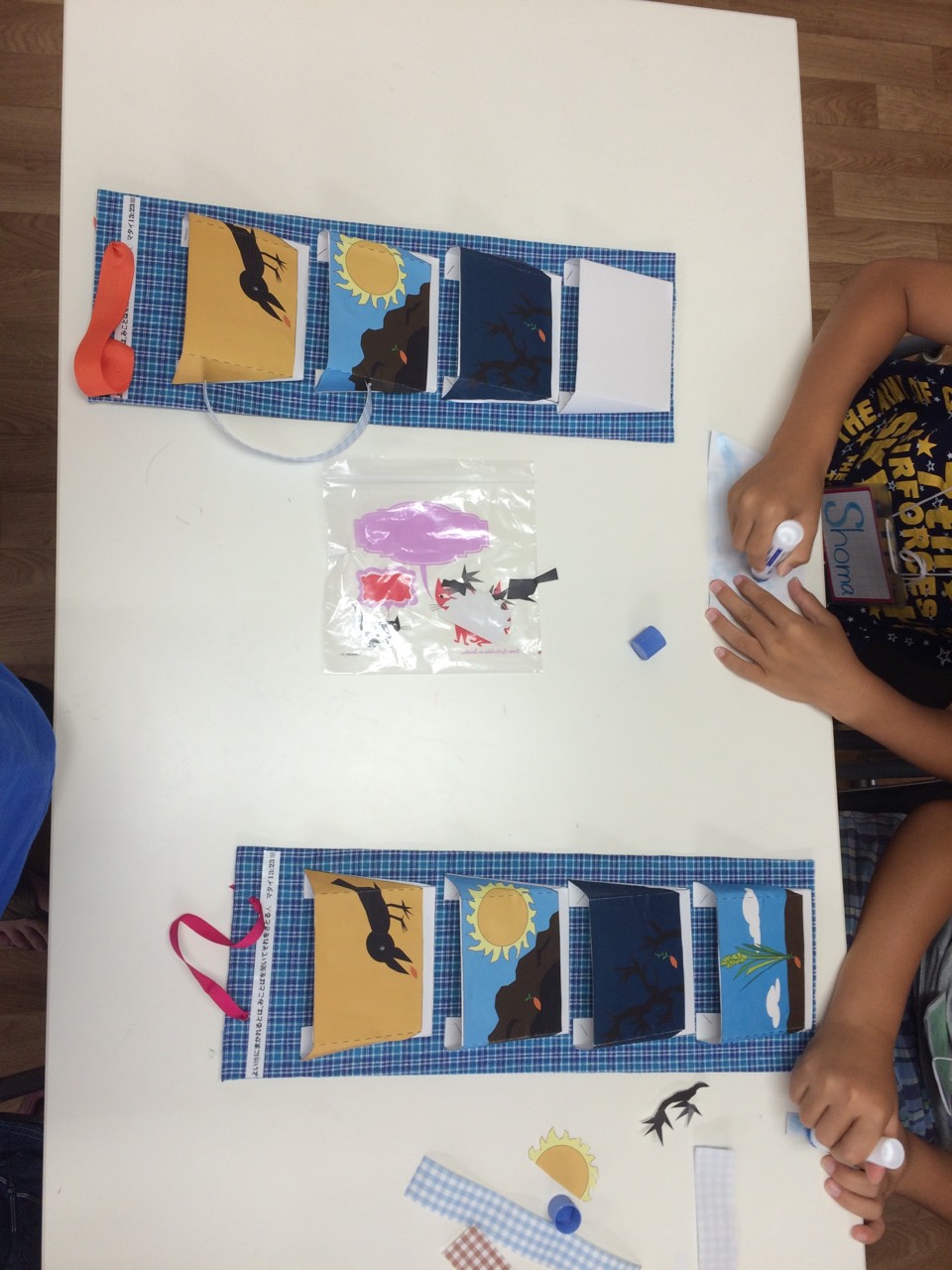 A craft depicting each of the four soils