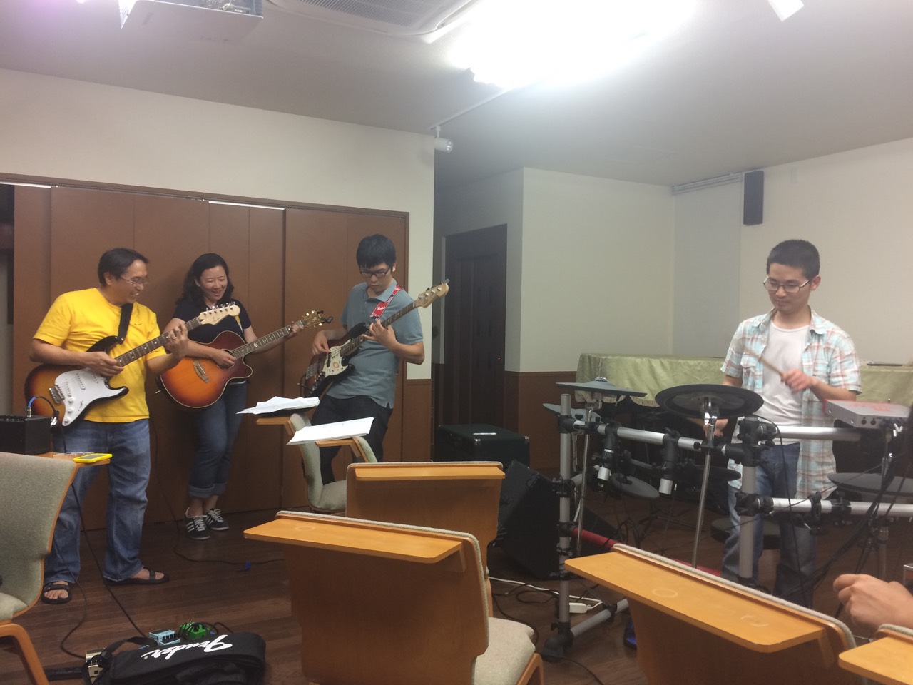 Practicing for Sunday service